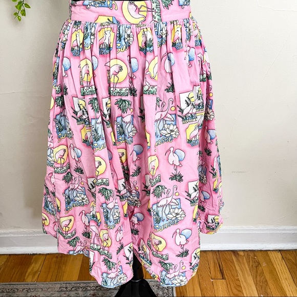 Hell Bunny Dresses & Skirts - Hell Bunny Vixen Modcloth Medium Flamingo Sunset Pin up Circle skirt